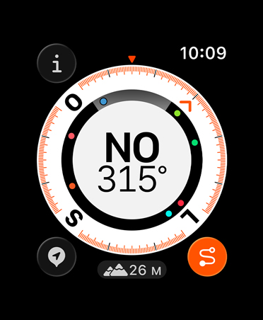 Recurso Retraçar, métricas: bússola, elevação, pontos intermediários