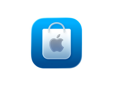App Apple Store, ícono de bolsa azul