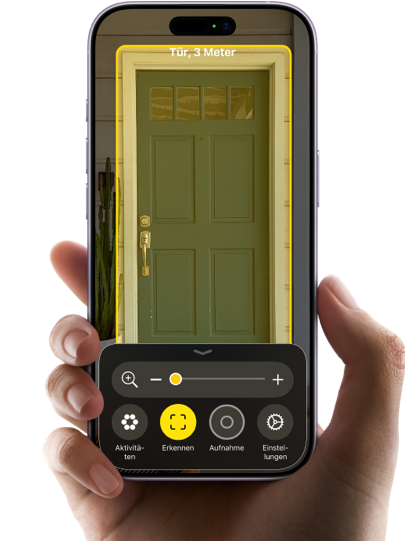 Das Feature „Türerkennung“ in der App „Lupe“ identifiziert eine Tür.