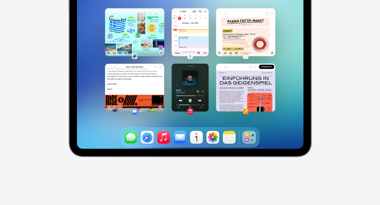 Ein iPad Display zeigt das Feature Exposé