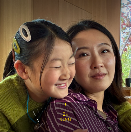 Kasutatakse kahekordse telefoto funktsiooni, suumitakse kahte inimest kallistamas