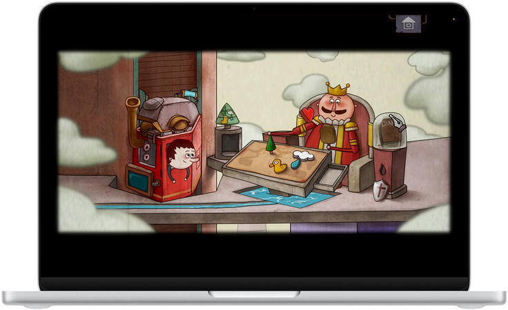 MacBook Neo, toonis hõbe, ekraanil on stseen mängust Oceanhorn 3