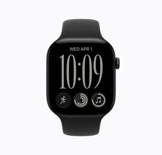 Apple Watch Series 11 i pianosort vist fra siden