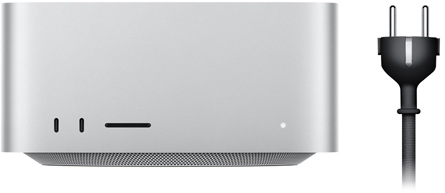 Mac Studio z widocznym obok przewodem zasilającym