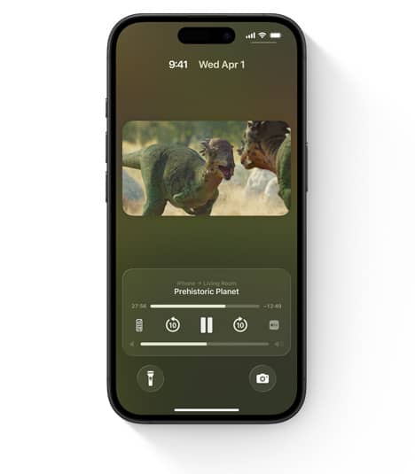 iPhone showing built-in Apple TV controls