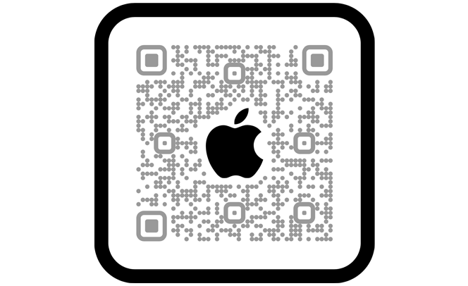 Zeskanuj kod QR, żeby zrobić zakupy w apce Apple Store.