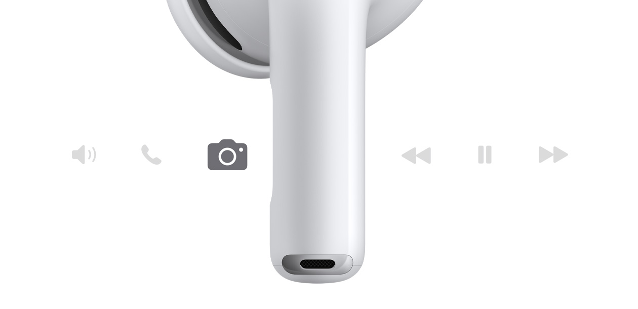 AirPods Pro 3, słuchawka bezprzewodowa w kolorze białym, krótka nasada