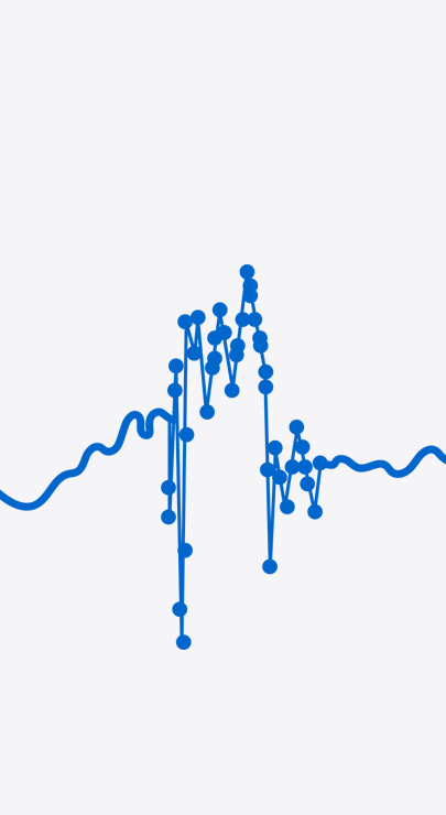 Un graphique avec des points à différentes hauteurs illustrant l’évolution de données