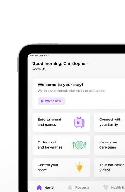 Software displaying the Epic MyChart Bedside app.