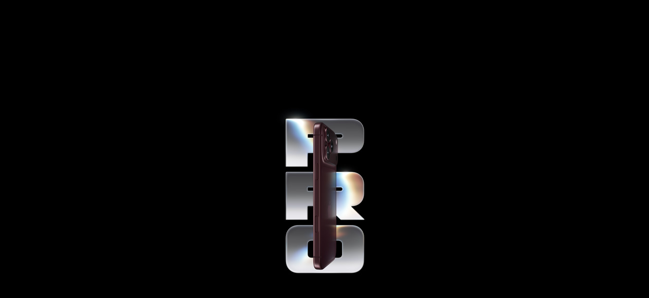iPhone 18 Pro, couleur bourgogne (rouge foncé), face arrière, système caméra Pro Fusion dans la partie supérieure, logo Apple au centre, côté, bouton latéral, commande de la caméra, mot Pro écrit en grandes lettres de couleur argentée et rayonnant avec un effet néon en teintes de bleu et de rose