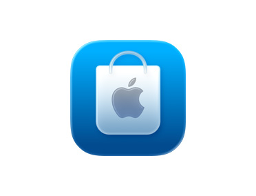 App Apple Store, icona shopping bag blu