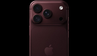 Burgonya rengi iPhone 18 Pro’nun, değişken diyaframa sahip 48 MP Ana kamerayla arkadan dış görünümü