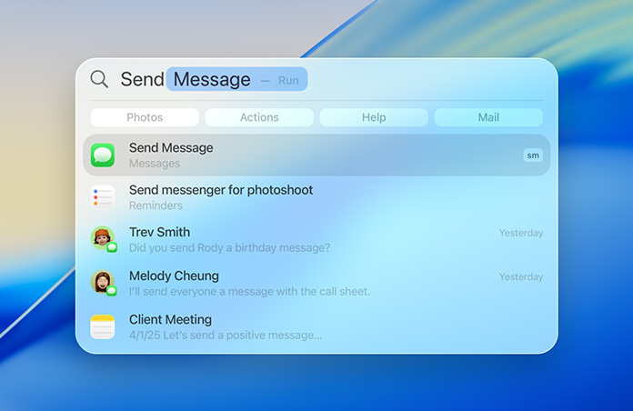 Exemples d’utilisation de Spotlight pour envoyer des messages