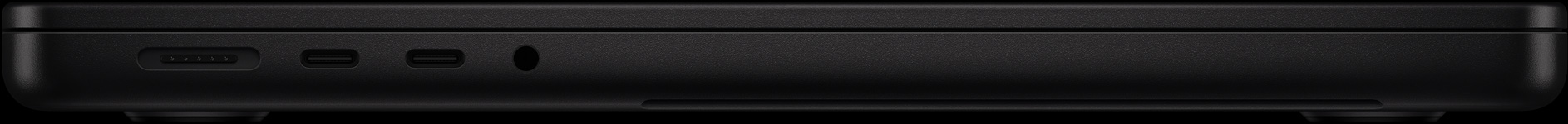 Côté gauche : MagSafe, deux ports Thunderbolt et prise casque