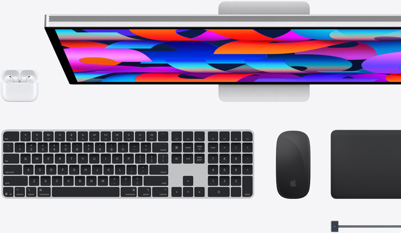 Mac-accessoires: AirPods, Studio Display, Magic Keyboard, Magic Mouse, Magic Trackpad, MagSafe-oplaadkabel